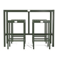 UMAMI baaripöytä 123 cm neljällä baarituolilla, vihreä