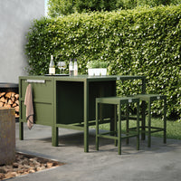 UMAMI baaripöytä 123 cm neljällä baarituolilla, vihreä