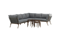 Roxo kulmasohva sohvapöydällä - ruskea / harmaa