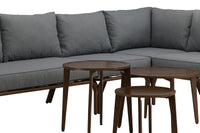 Roxo kulmasohva sohvapöydällä - ruskea / harmaa