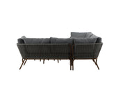 Roxo kulmasohva sohvapöydällä - ruskea / harmaa