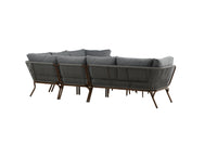 Roxo kulmasohva sohvapöydällä - ruskea / harmaa