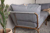 Roxo kulmasohva sohvapöydällä - ruskea / harmaa