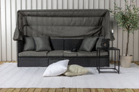 Nopy aurinkosänky katolla - musta / harmaa