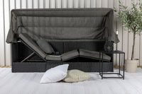 Nopy aurinkosänky katolla - musta / harmaa