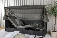 Nopy aurinkosänky katolla - musta / harmaa