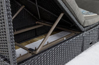 Nopy aurinkosänky katolla - musta / harmaa