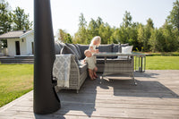 Vikelund kulmasohva sohvapöydällä - harmaa