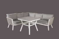 VIRYA Kulmasohvaryhmä sohvapöydällä valkoinen/harmaa