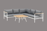 MEXICO Kulmasohvaryhmä sohvapöydällä valkoinen/harmaa