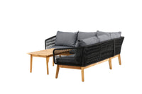 Chania kulmasohva sohvapöydällä - musta / akasia