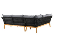 Chania kulmasohva sohvapöydällä - musta / akasia