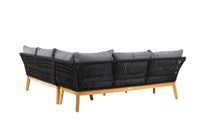 Chania kulmasohva sohvapöydällä - musta / akasia