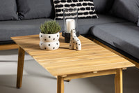 Chania kulmasohva sohvapöydällä - musta / akasia