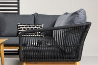 Chania kulmasohva sohvapöydällä - musta / akasia