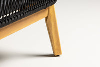 Chania kulmasohva sohvapöydällä - musta / akasia