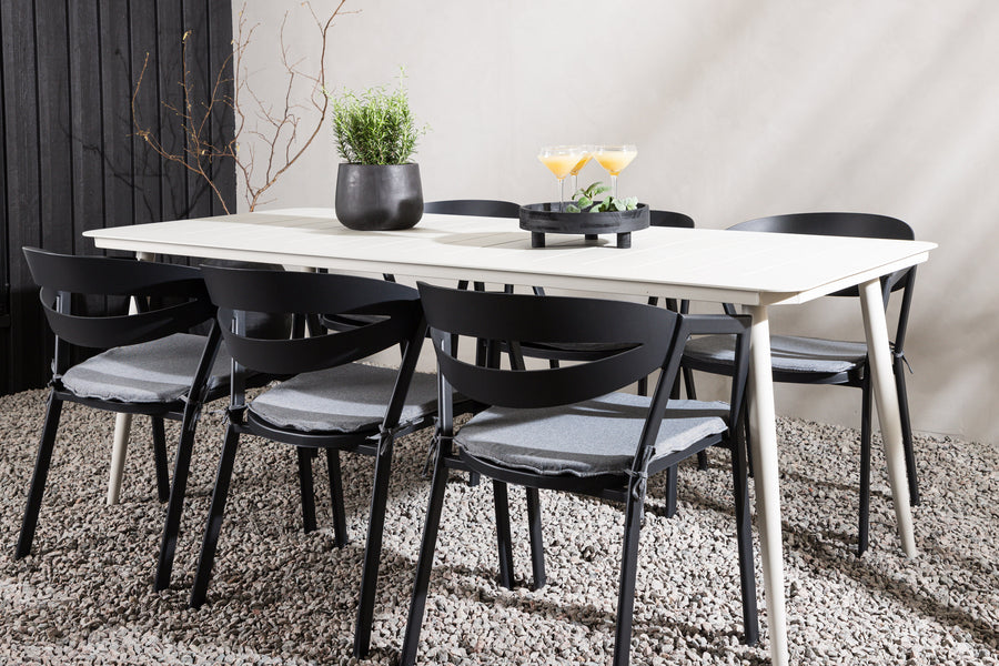 Lina suorakulmainen ruokailuryhmä 