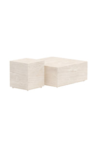 Lissabon Side Table 40x40x45 cm + Lissabon Side Table 80x80x35 cm - Beige
