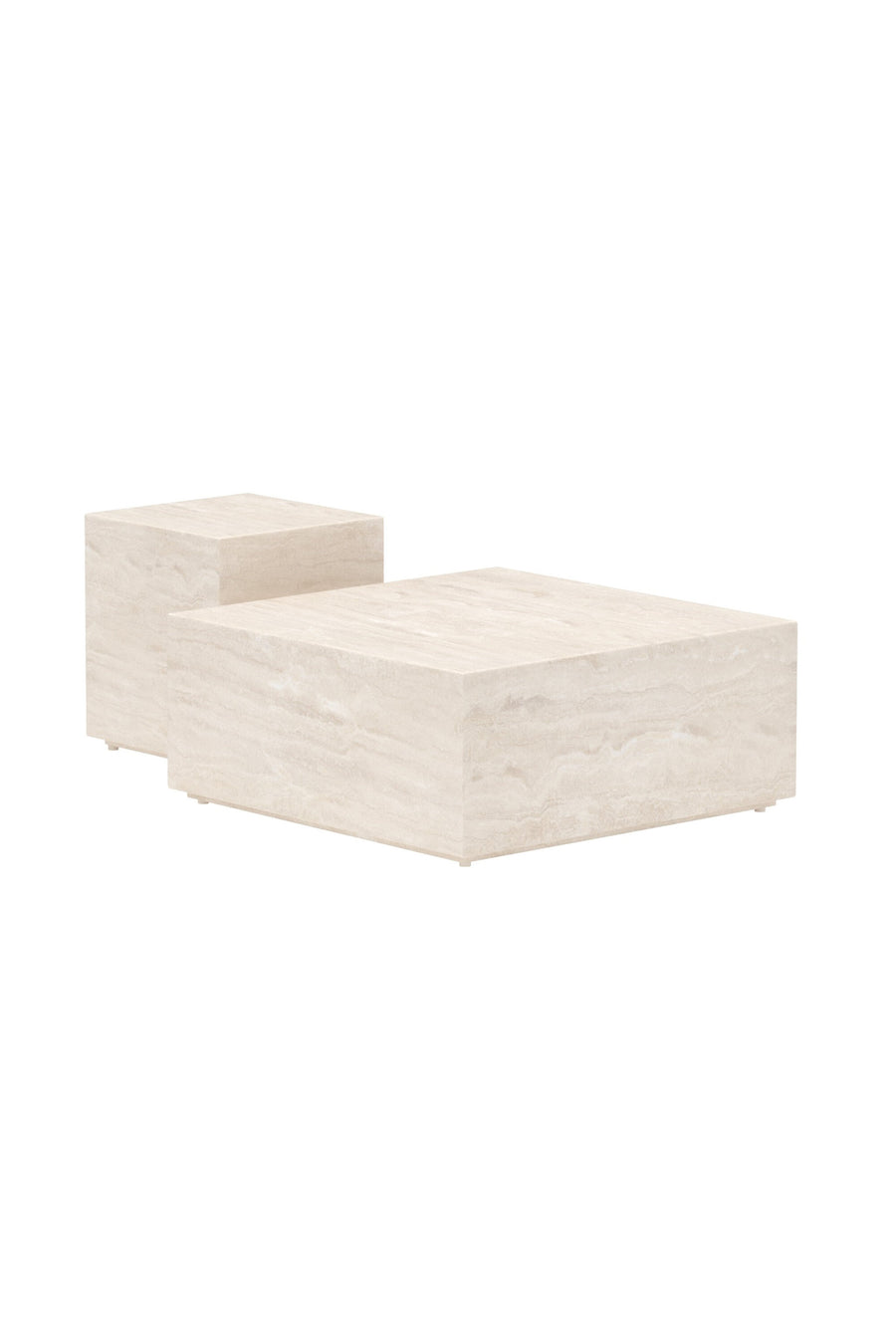 Lissabon Side Table 40x40x45 cm + Lissabon Side Table 80x80x35 cm - Beige