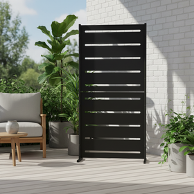 RAMA näkösuoja 1 osio korkea, musta, L80 x S30 x K153 cm