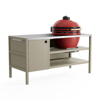 UMAMI Ulkokeittiö Moduuli 3 kamadolle + Kamado BONO Limited, beige / ruostumaton / punainen