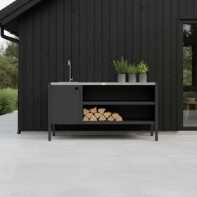 UMAMI moduuli 3 ulkokäyttöön keittiö pesualtaalla