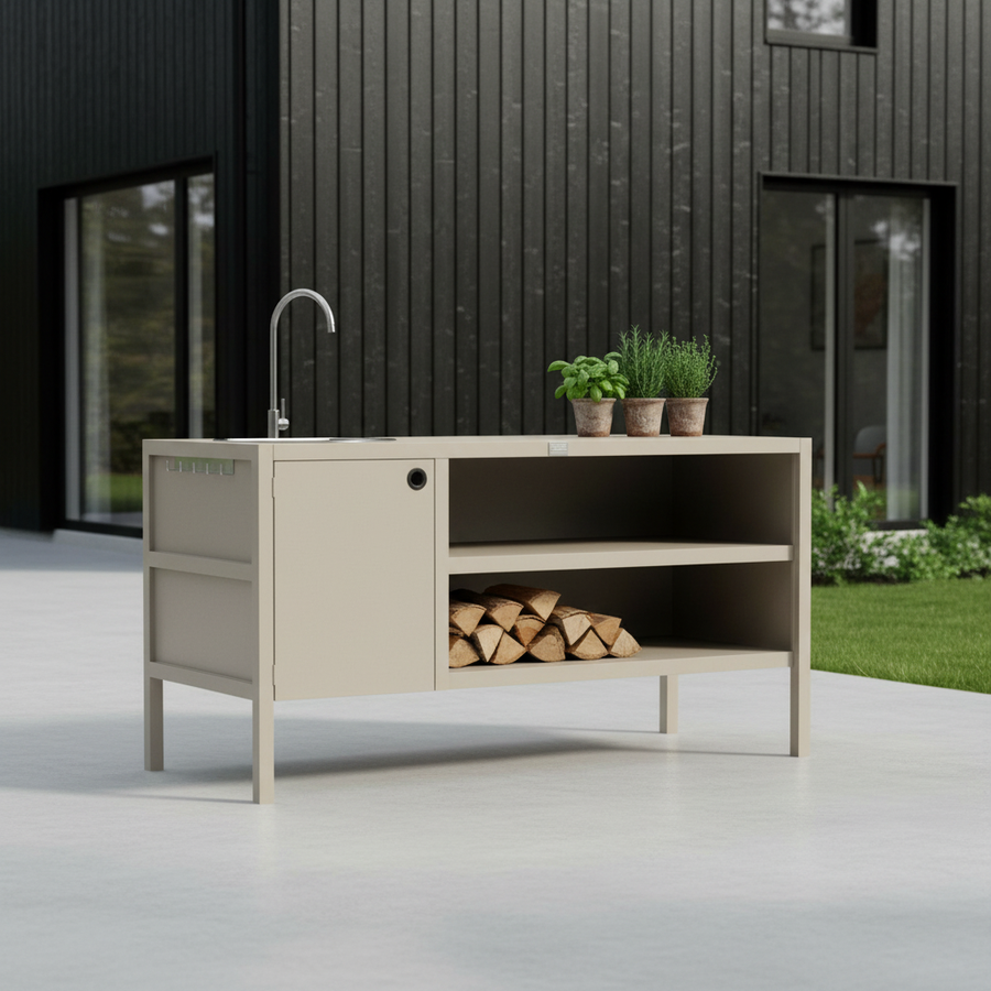 UMAMI moduuli 3 ulkokäyttöön keittiö pesualtaalla