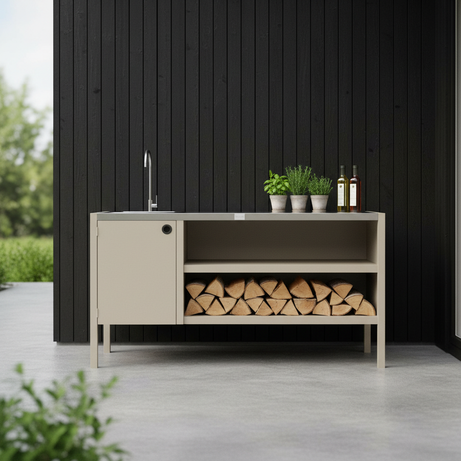 UMAMI moduuli 3 ulkokäyttöön keittiö pesualtaalla