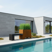 BOTANI penkki ja ruukku, musta / corten