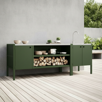 UMAMI ulkokeittiöpaketti, allasmoduuli sekä moduuli 3, vihreä / ruostumaton