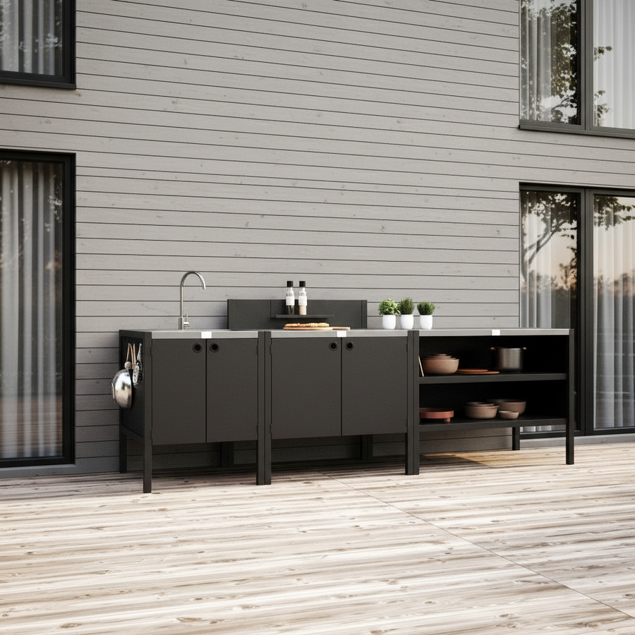 UMAMI ulkokokkipaketti, pesumoduuli, moduuli 1 ja moduuli 2, musta / ruostumaton