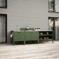 UMAMI ulkokeittiöpaketti, allasmoduuli, moduuli 1 ja moduuli 2, vihreä / ruostumaton teräs