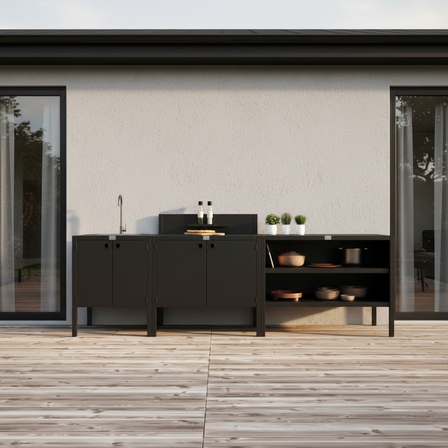 UMAMI ulkokokkipaketti, pesumoduuli, moduuli 1 ja moduuli 2, musta