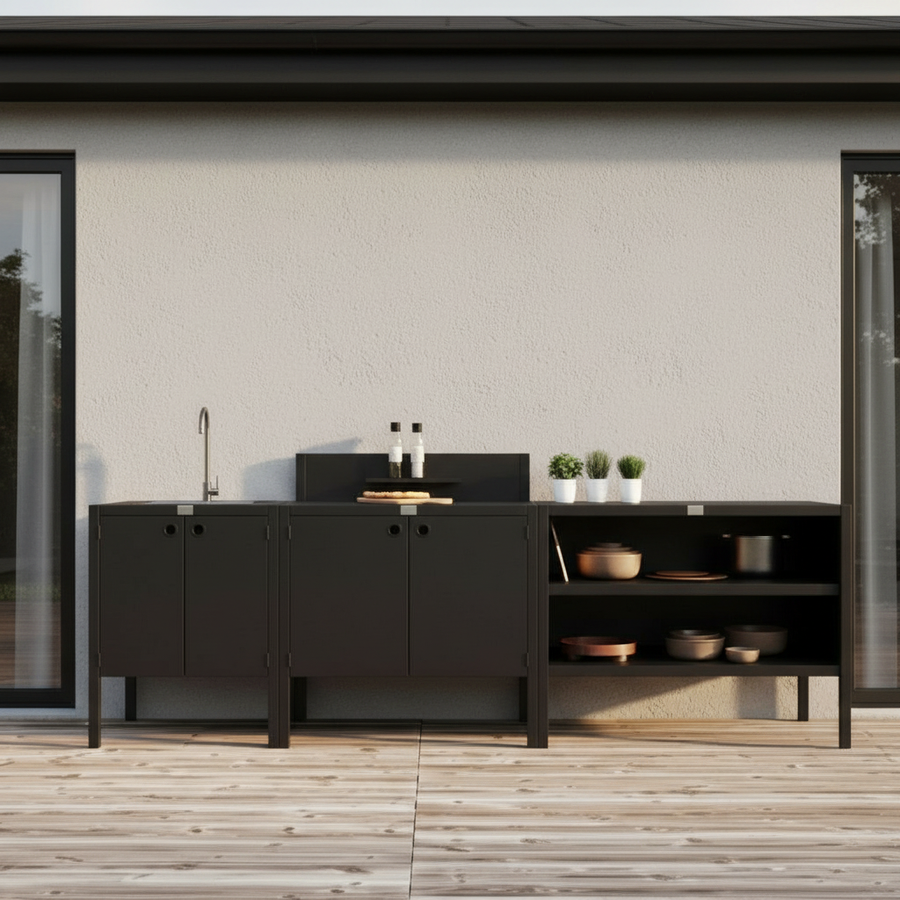 UMAMI ulkokokkipaketti, pesumoduuli, moduuli 1 ja moduuli 2, musta