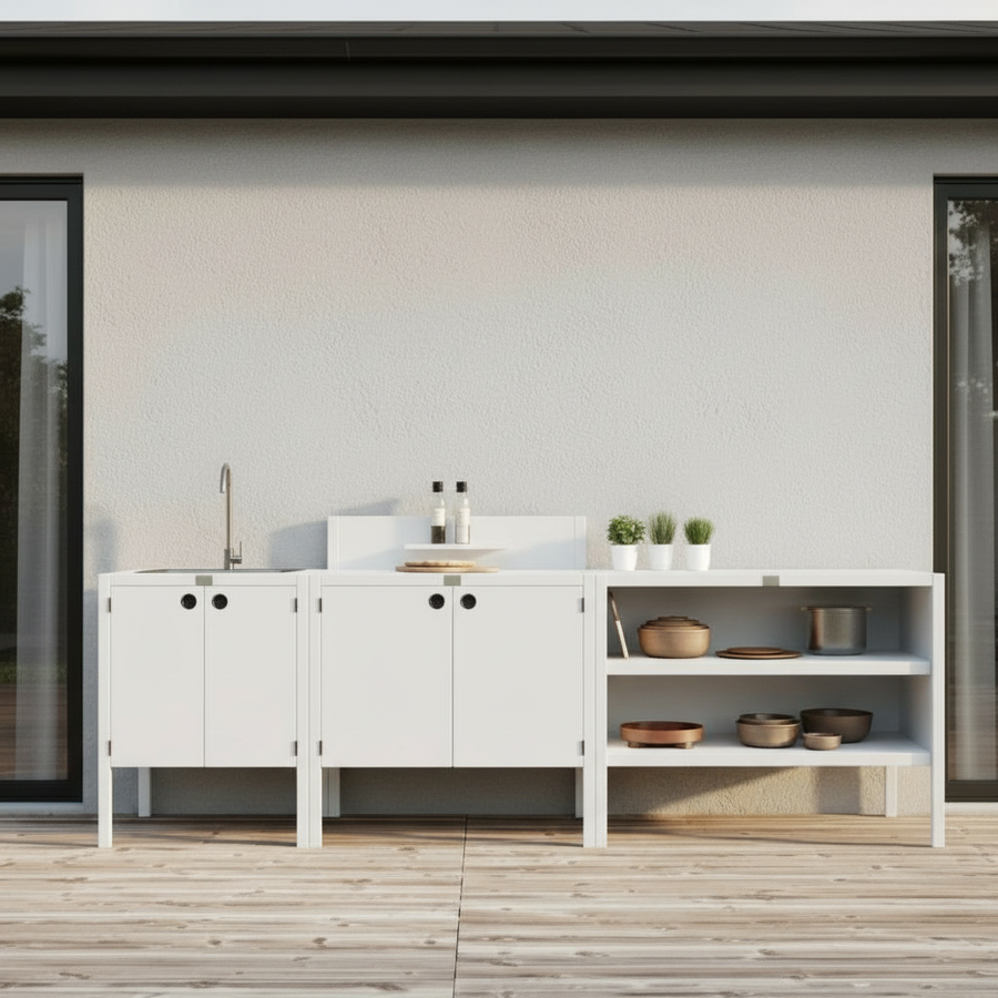 UMAMI ulkokokkipaketti, pesumoduuli, moduuli 1 ja moduuli 2, valkoinen