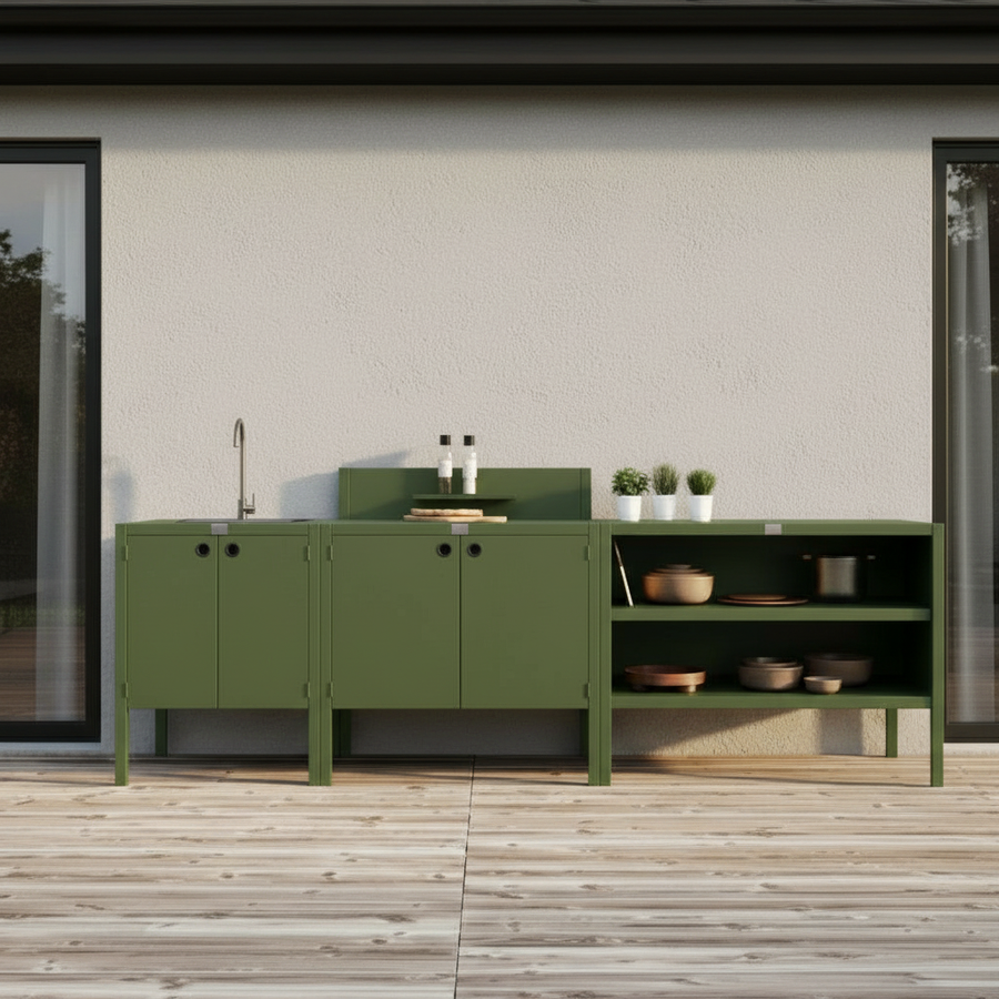 UMAMI ulkokeittiöpaketti, allasmoduuli, moduuli 1 ja moduuli 2, vihreä