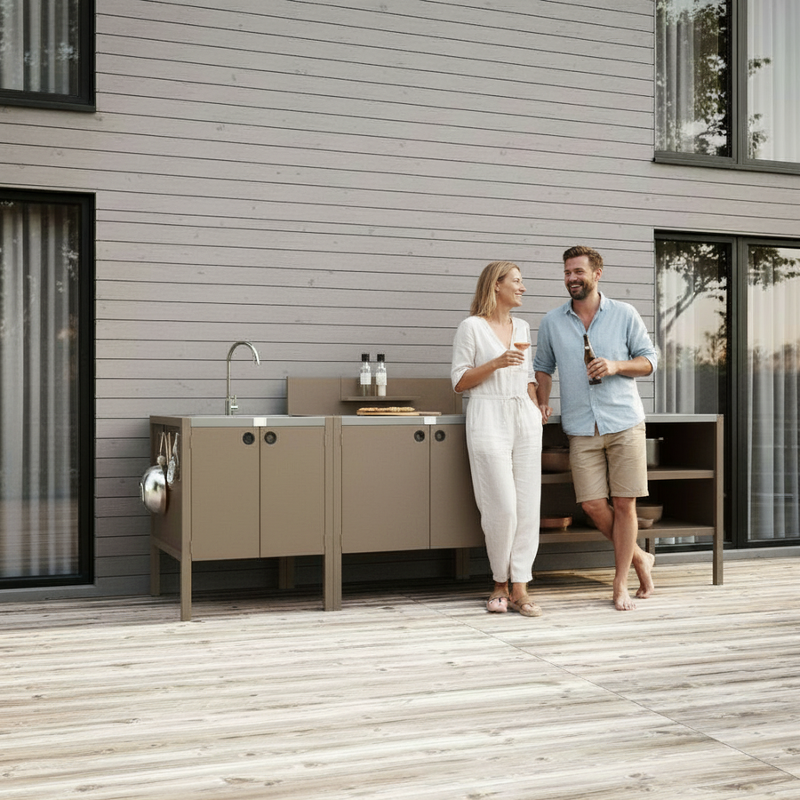 UMAMI ulkokokkipaketti, pesumoduuli, moduuli 1 ja moduuli 2, beige / ruostumaton