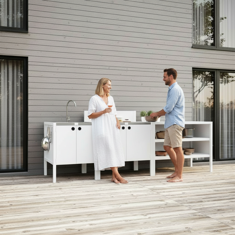 Valmiit paketit ulkokokkikeittiömoduuleilla