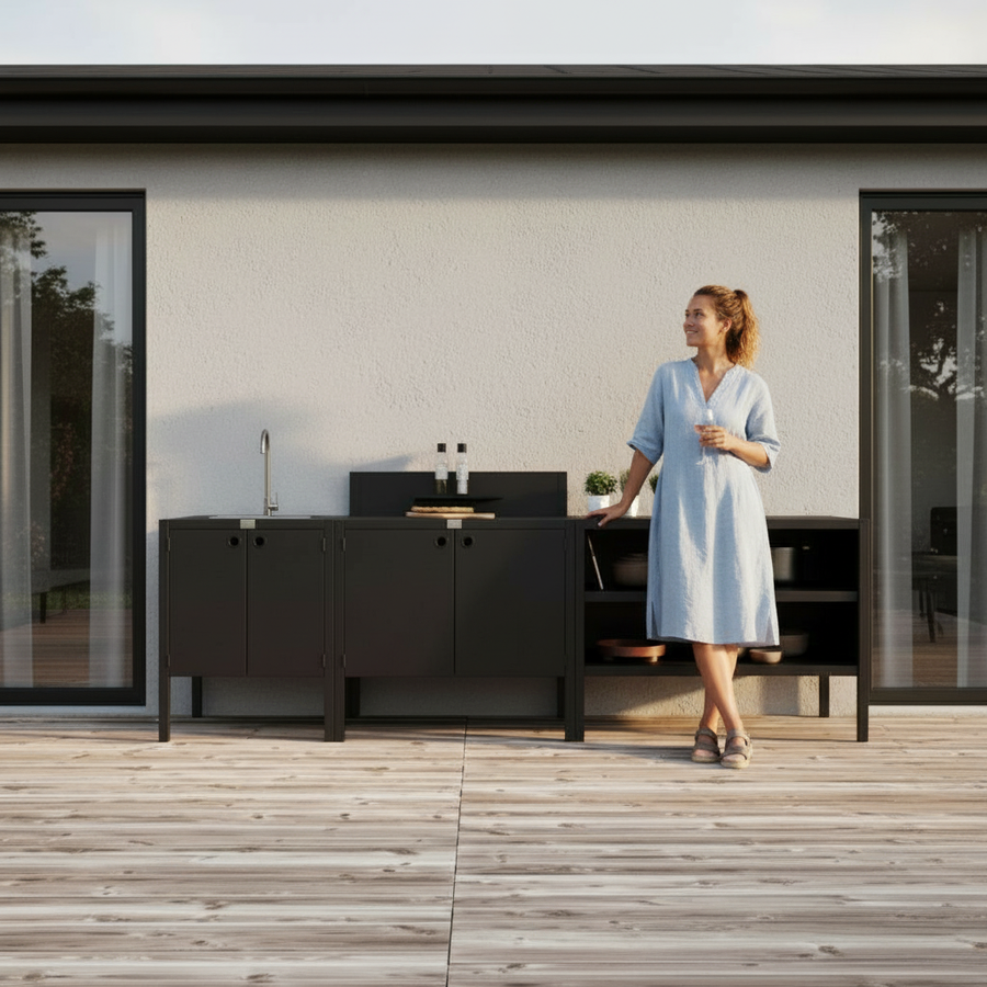 UMAMI ulkokokkipaketti, pesumoduuli, moduuli 1 ja moduuli 2, musta