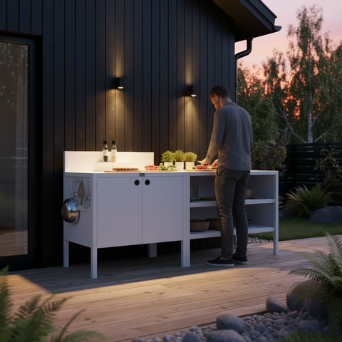 Valmiit paketit ulkokokkikeittiömoduuleilla