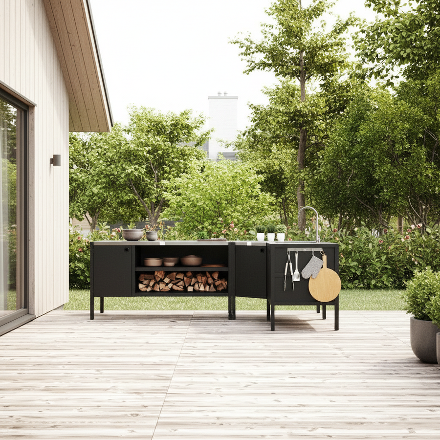 UMAMI ulkokokkipaketti, pesumoduuli, kulmamoduuli, moduuli 3, musta / ruostumaton