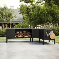 UMAMI ulkokeittiöpaketti, allasmoduuli, kulmamoduuli, moduuli 3, musta