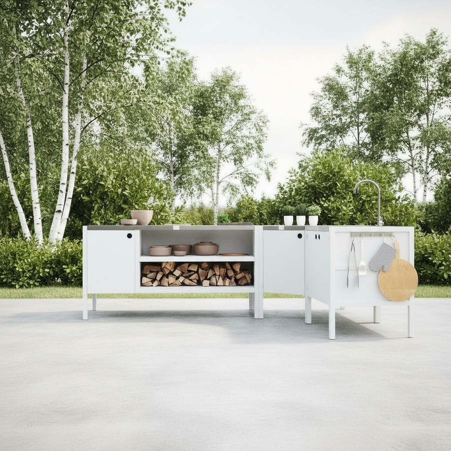 UMAMI ulkokokkipaketti, pesumoduuli, kulmamoduuli, moduuli 3, valkoinen / ruostumaton