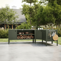 UMAMI ulkokeittiöpaketti, allasmoduuli, kulmamoduuli, moduuli 3, vihreä