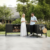 UMAMI ulkokeittiöpaketti, allasmoduuli, kulmamoduuli, moduuli 3, musta