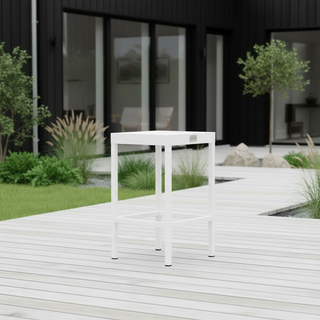 UMAMI baaripöytä 172 cm kuuden baarituolin kanssa, valkoinen