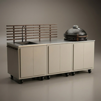 Gastro-ulkokeittiöyhdistelmä, jossa 3 moduulia + Kamado Nordic Flame 25"
