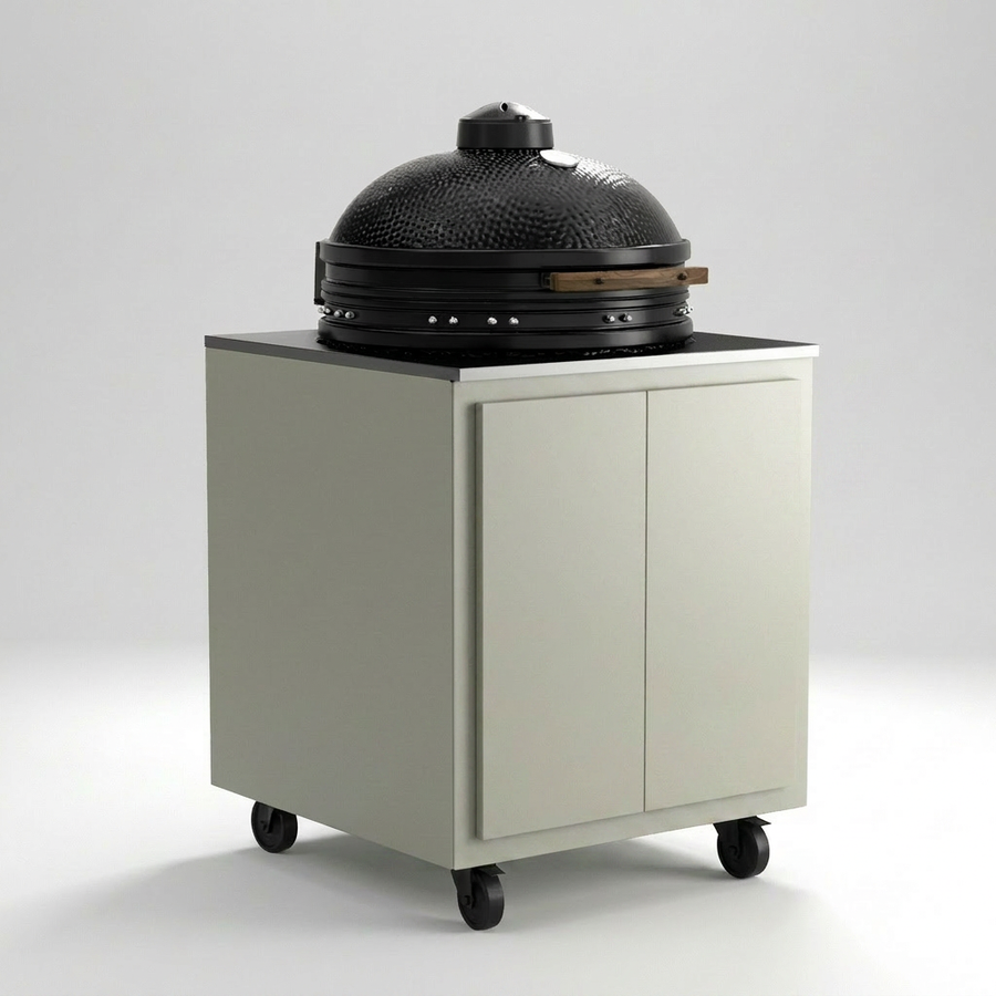 Gastro-ulkokeittiöyhdistelmä, jossa 3 moduulia + Kamado Nordic Flame 25"