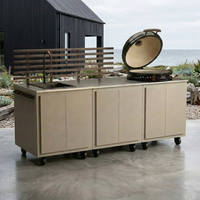 Gastro-ulkokeittiöyhdistelmä, jossa 3 moduulia + Kamado Nordic Flame 25"