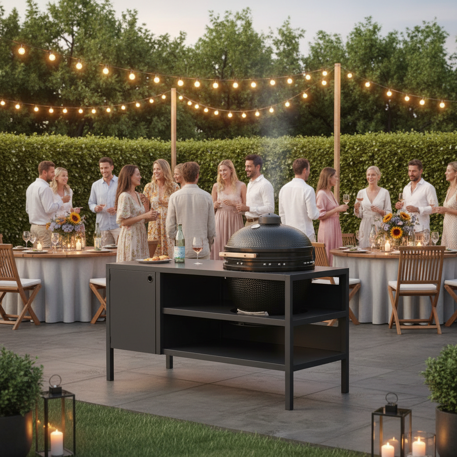 UMAMI Ulkokokkausmoduuli 3 kamadolle + Kamado BONO Limited, musta